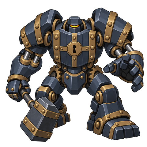 Clockwork Warden, illustrated for StormTome