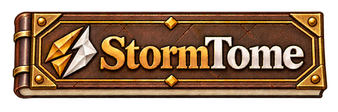 An intermediate StormTome book logo after repeated edits, with softened details and uneven texture