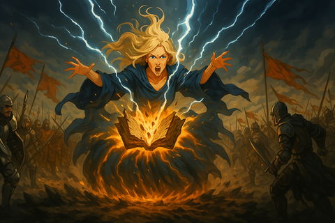 Early concept art of the magical cataclysm that scarred Draven